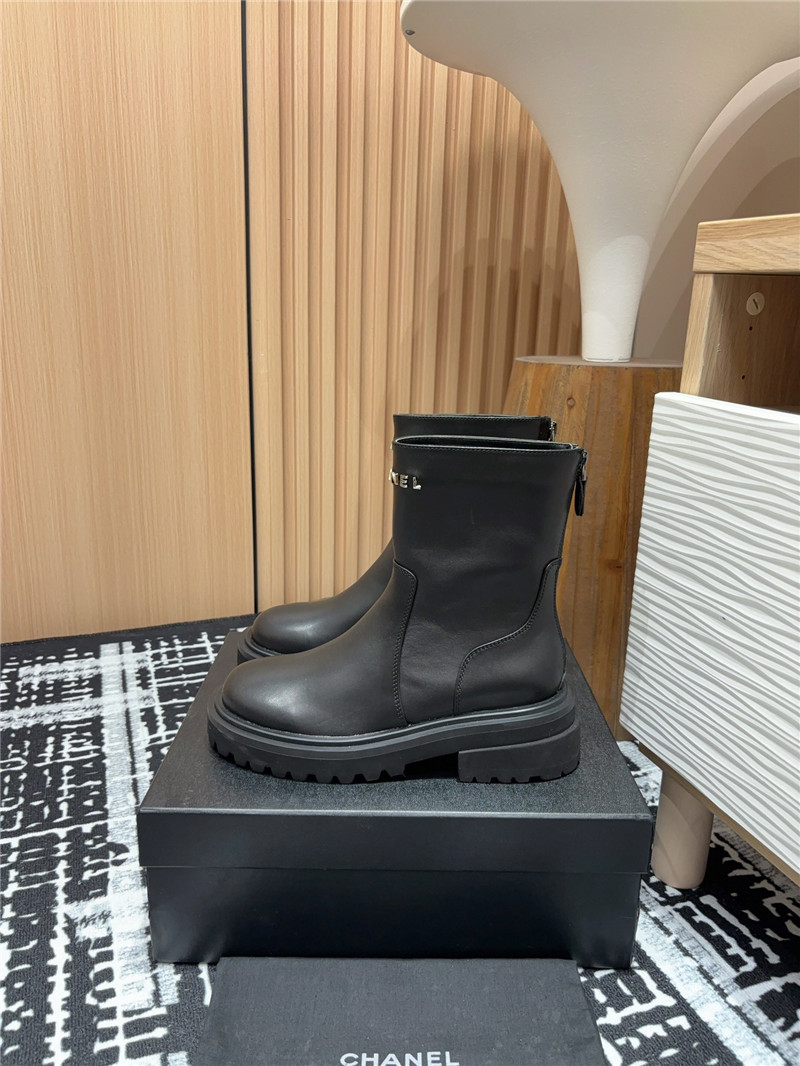Ch**el platform calfskin ankle boots