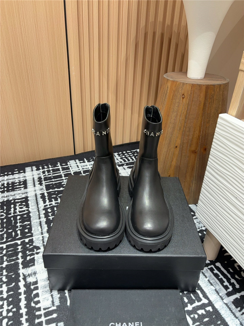 Ch**el platform calfskin ankle boots