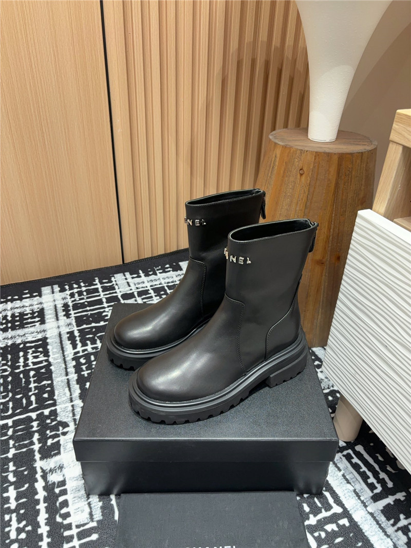 Ch**el platform calfskin ankle boots