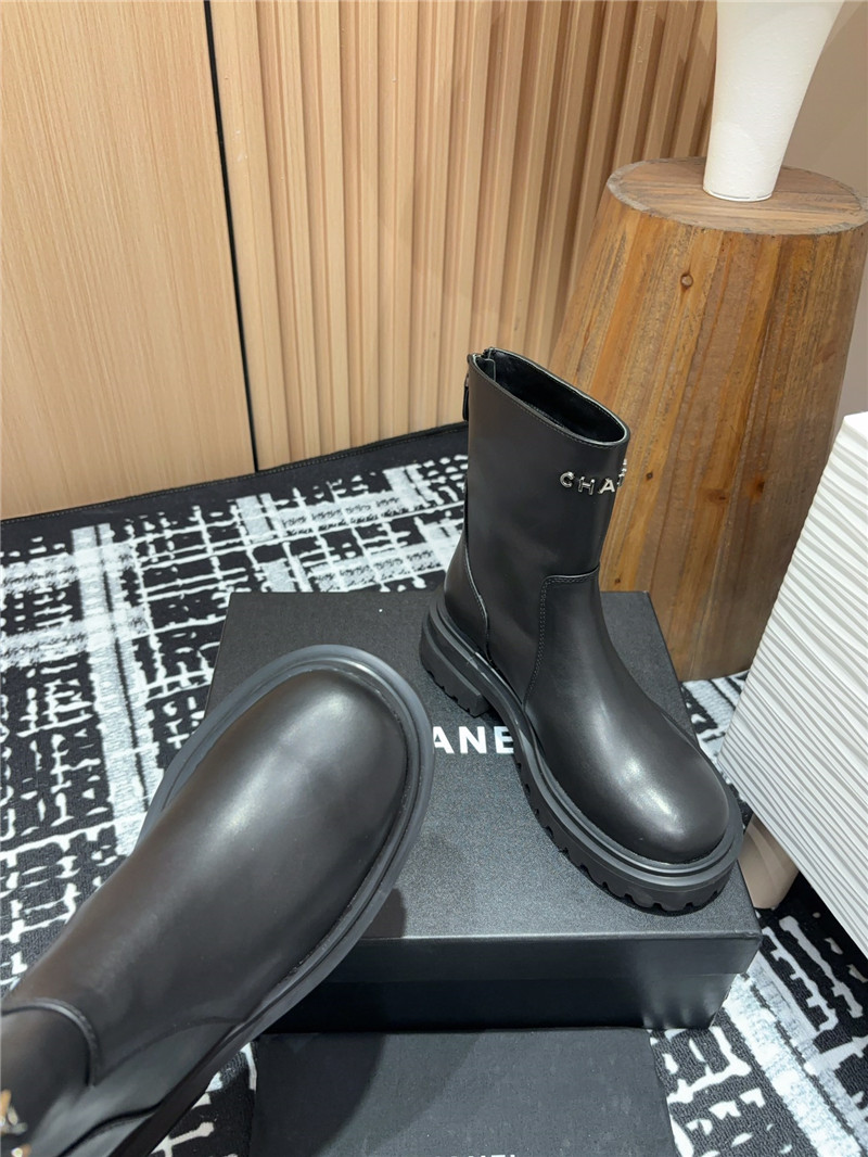 Ch**el platform calfskin ankle boots