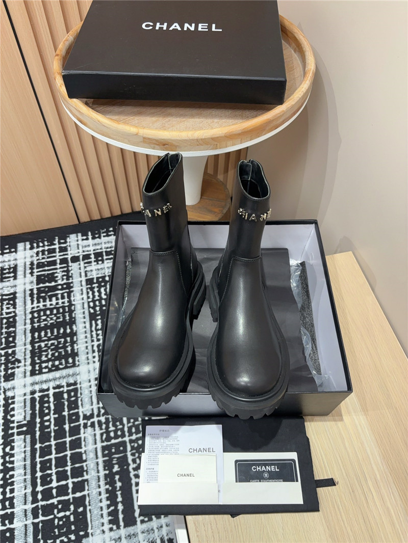 Ch**el platform calfskin ankle boots