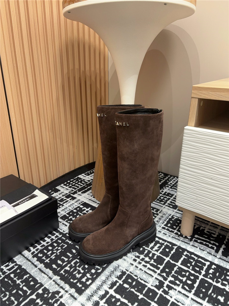 Ch**el suede leather keen high boots