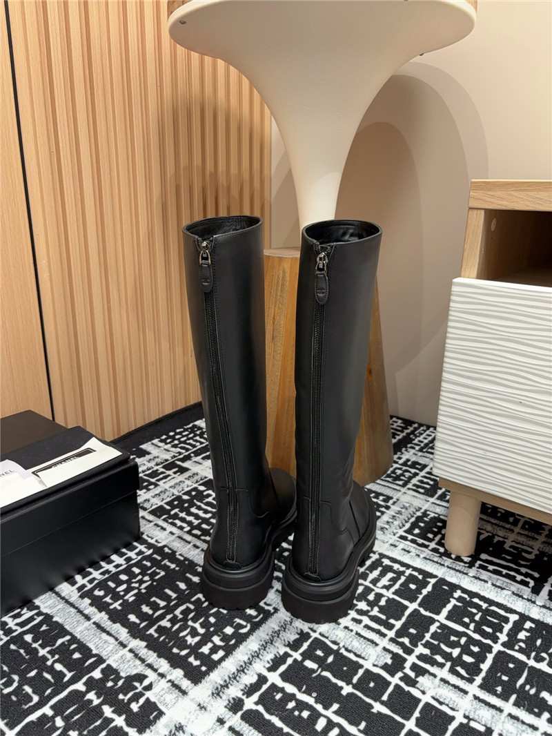 Ch**el calfskin keen high boots