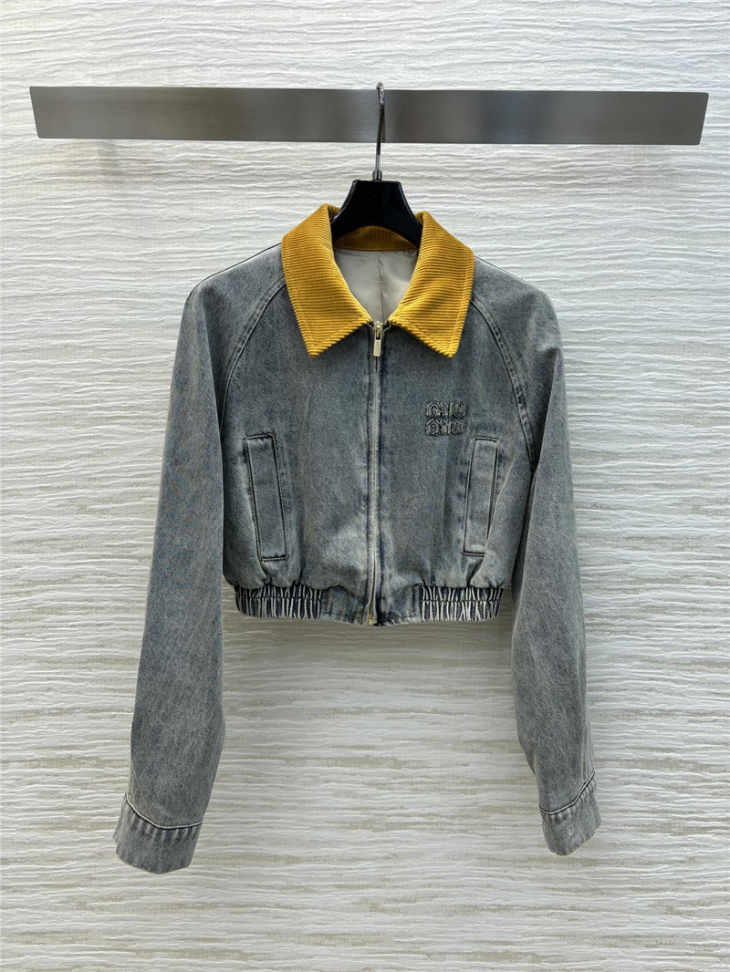 M1um1u denim short jacket