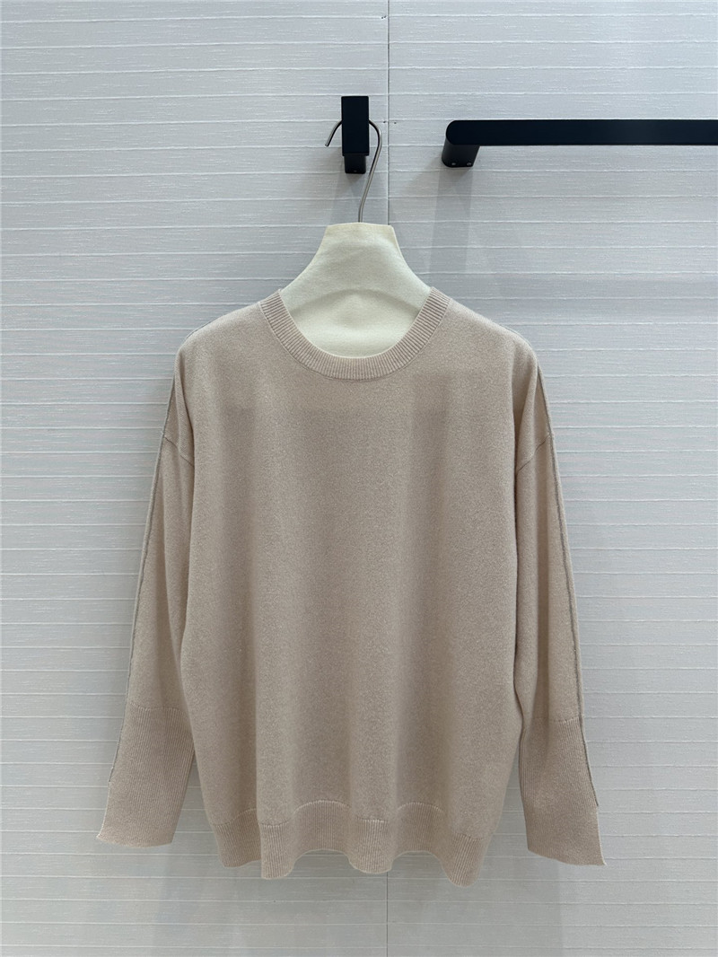 BC Crewneck Beige Cashmere Sweater