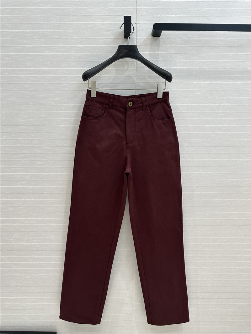 M1um1u reddish brown straight trousers