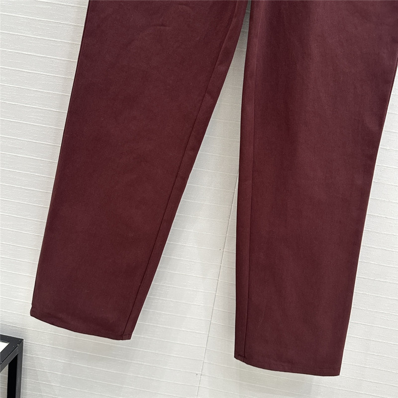 M1um1u reddish brown straight trousers