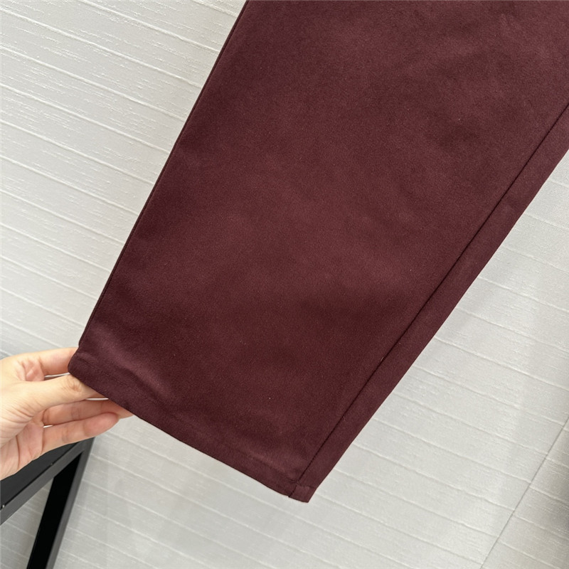 M1um1u reddish brown straight trousers