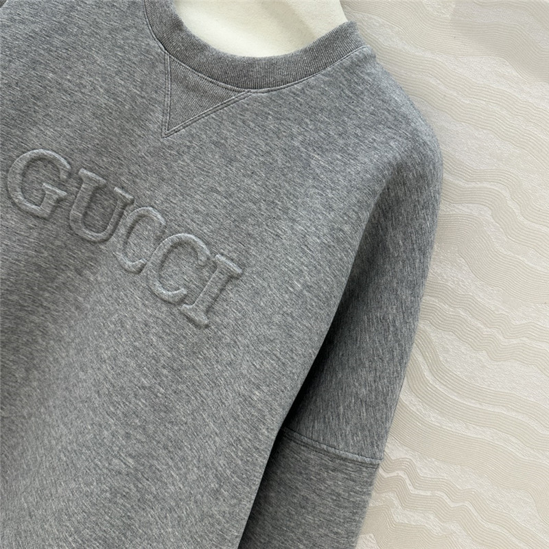 Gvc*1 logo-embossed gray sweatshirt