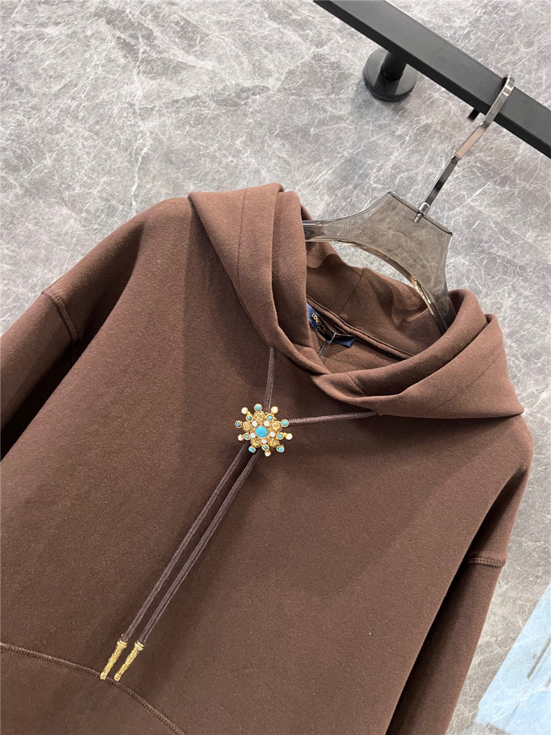 l0vis Vvtt0n embellished brown hoodie