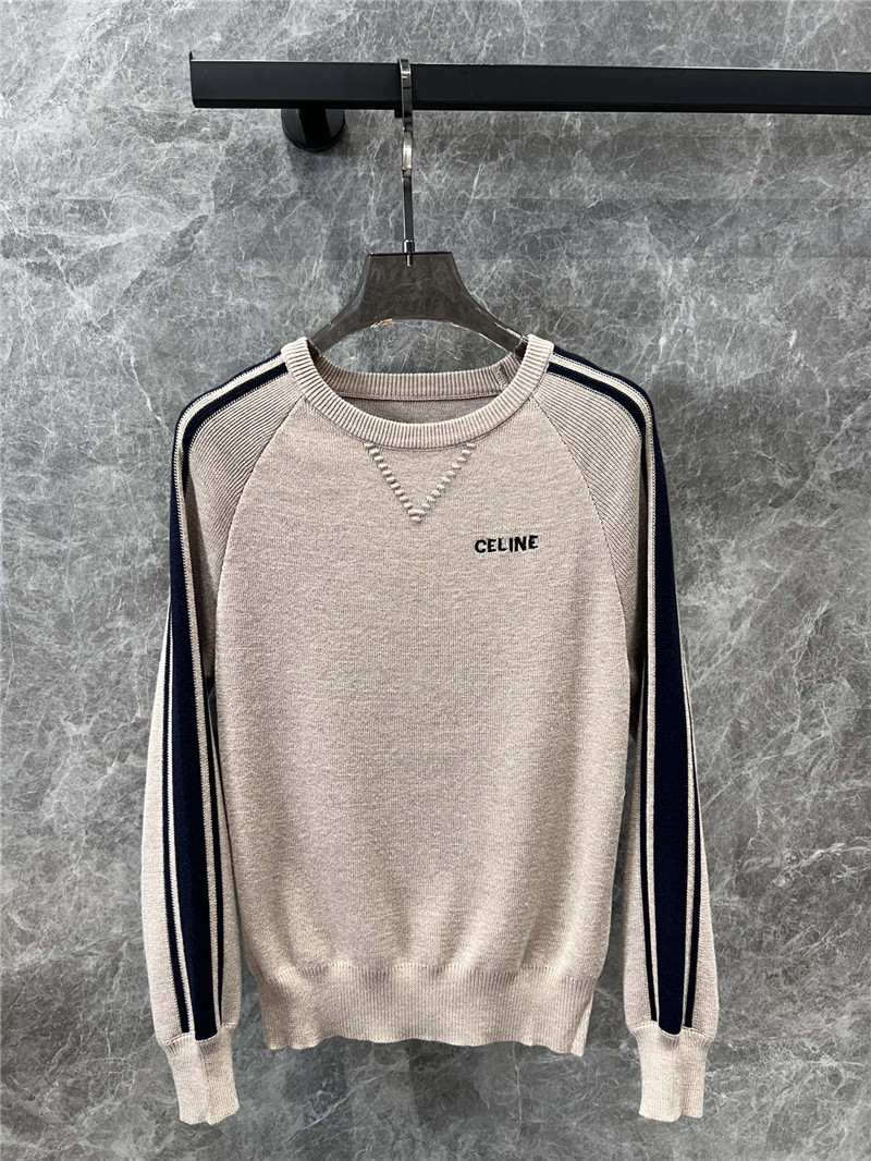 Ce1i*e contrast raglan knit sweater beige/black