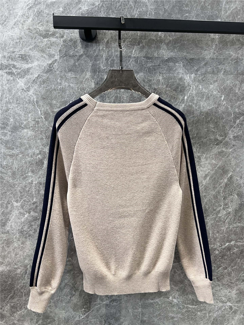 Ce1i*e contrast raglan knit sweater beige/black