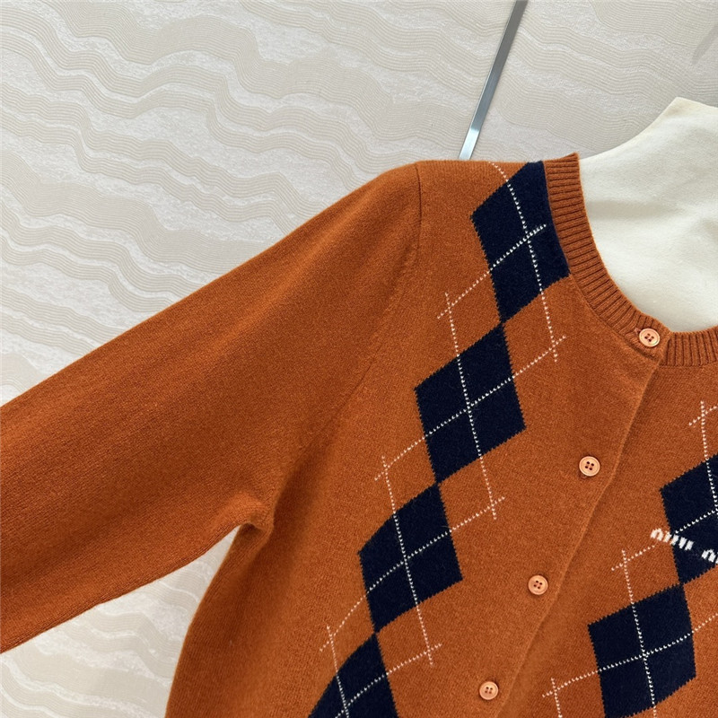 Miu Miu Tobacco Cashmere Cardigan Brown