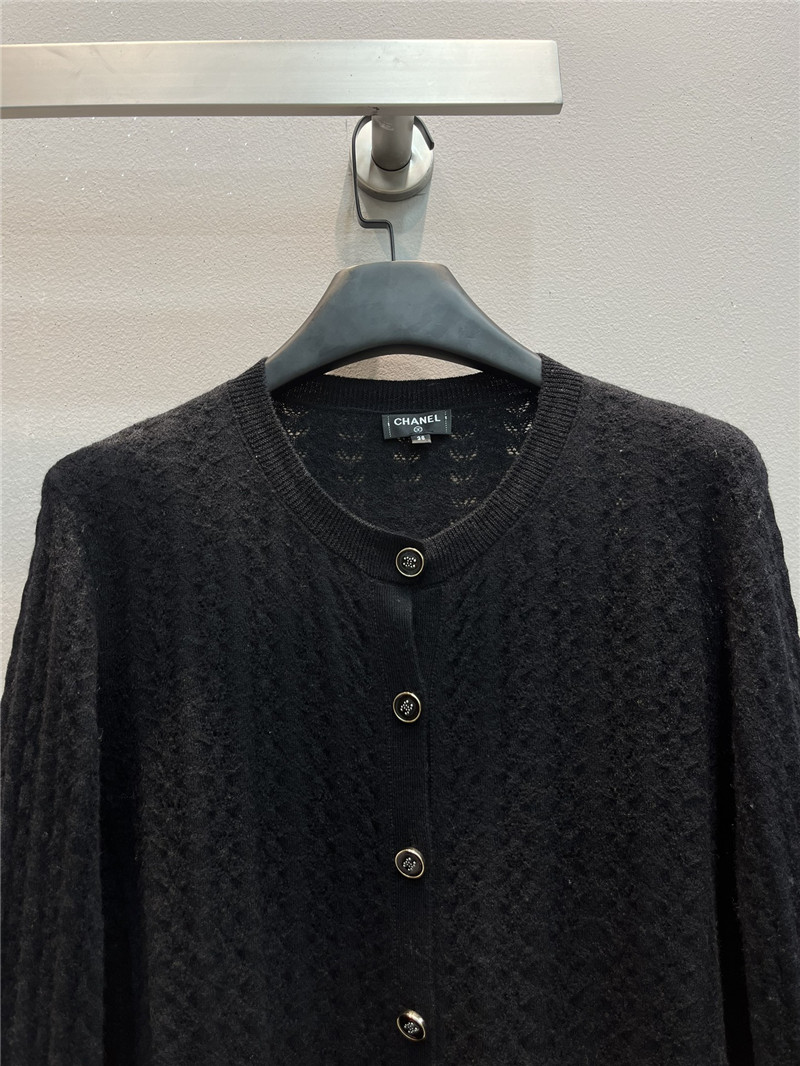 Ch**el cable-knit crop cardigan black