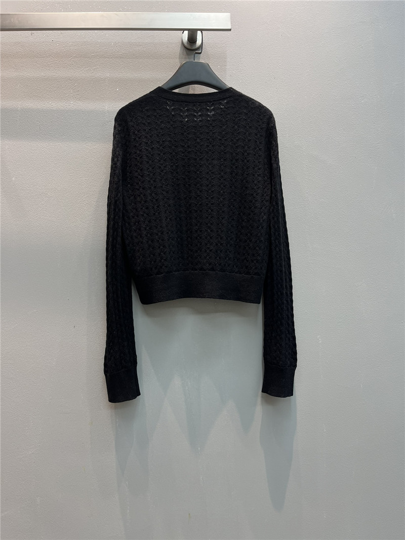 Ch**el cable-knit crop cardigan black