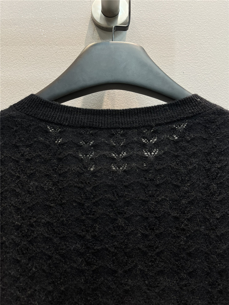 Ch**el cable-knit crop cardigan black