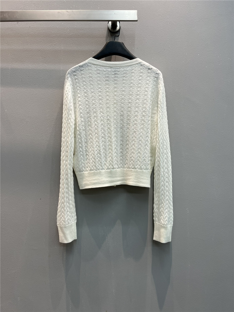 Ch**el cable-knit crop cardigan white