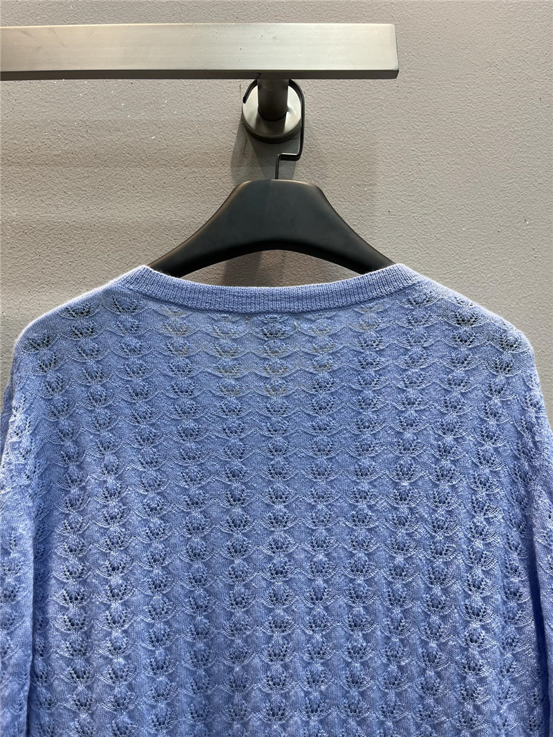 Ch**el cable-knit crop cardigan blue