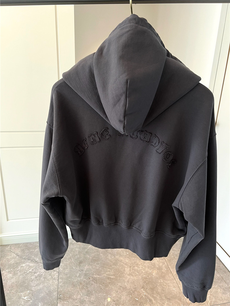 acne studios hooded zip-up sweatshirt