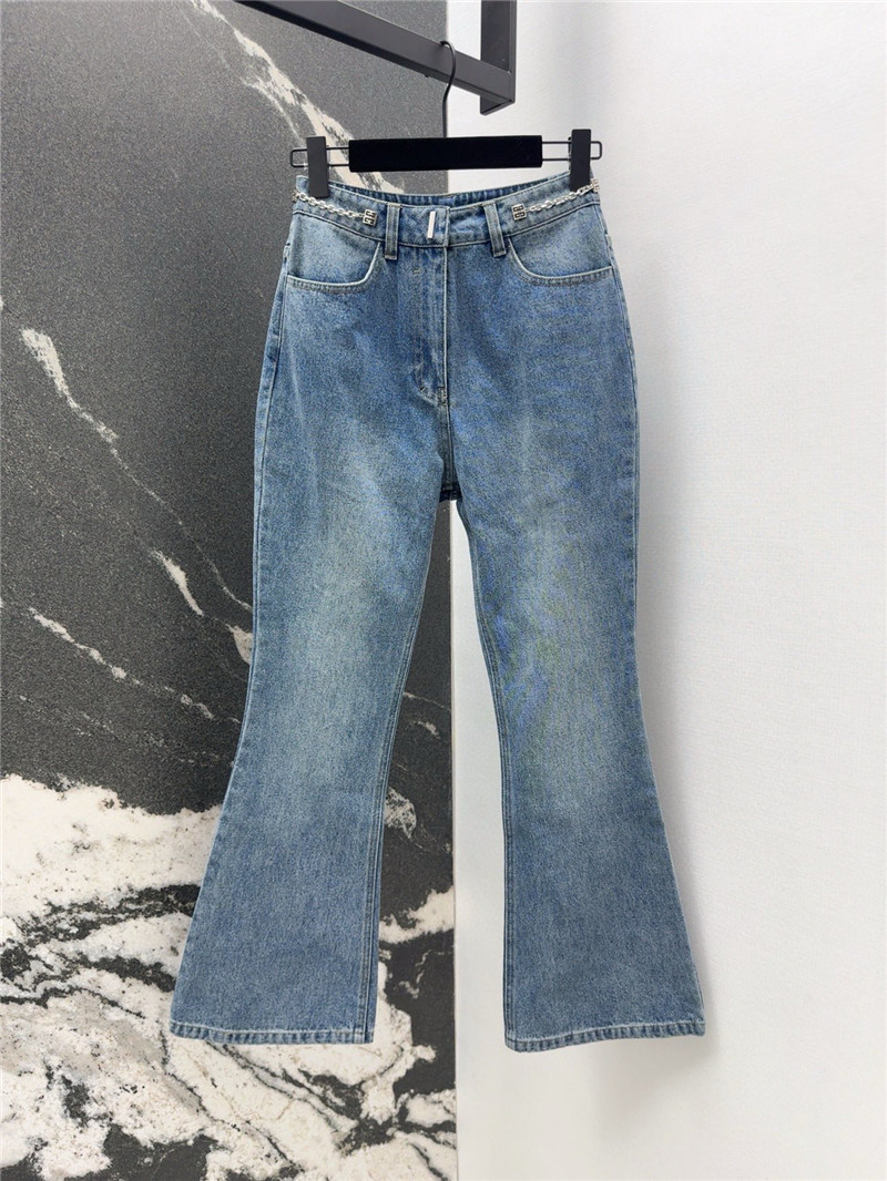 Givenchy metal chain denim bootcut trousers