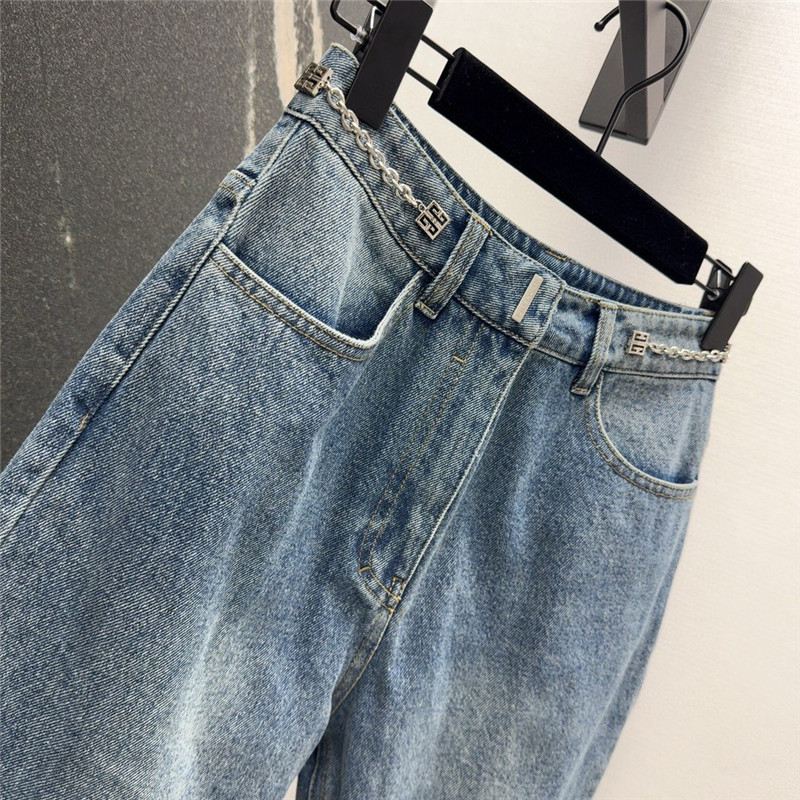 Givenchy metal chain denim bootcut trousers