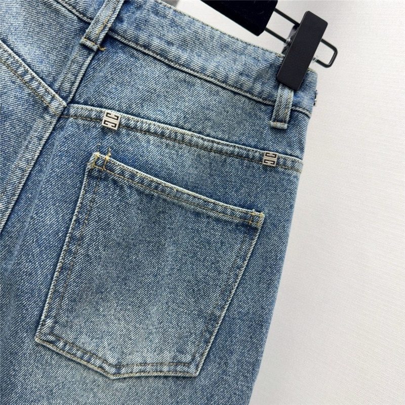 Givenchy metal chain denim bootcut trousers