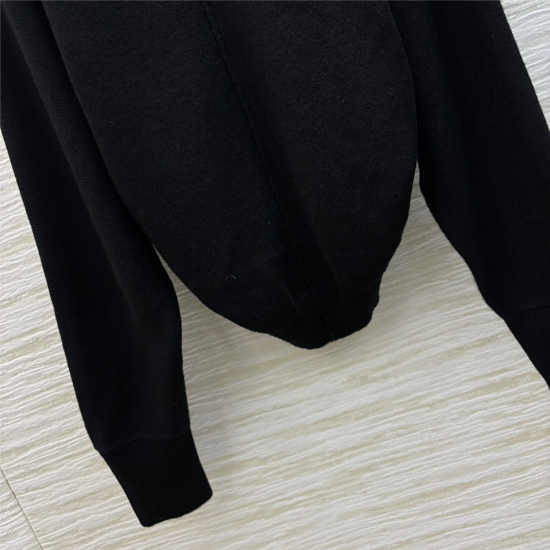 LV Rib-Knit Turtleneck Pullover Black