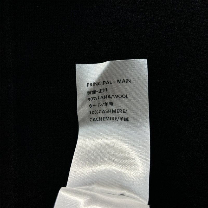 LV Rib-Knit Turtleneck Pullover Black