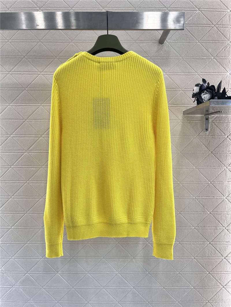 Gvc*1 intarsia cotton sweater yellow