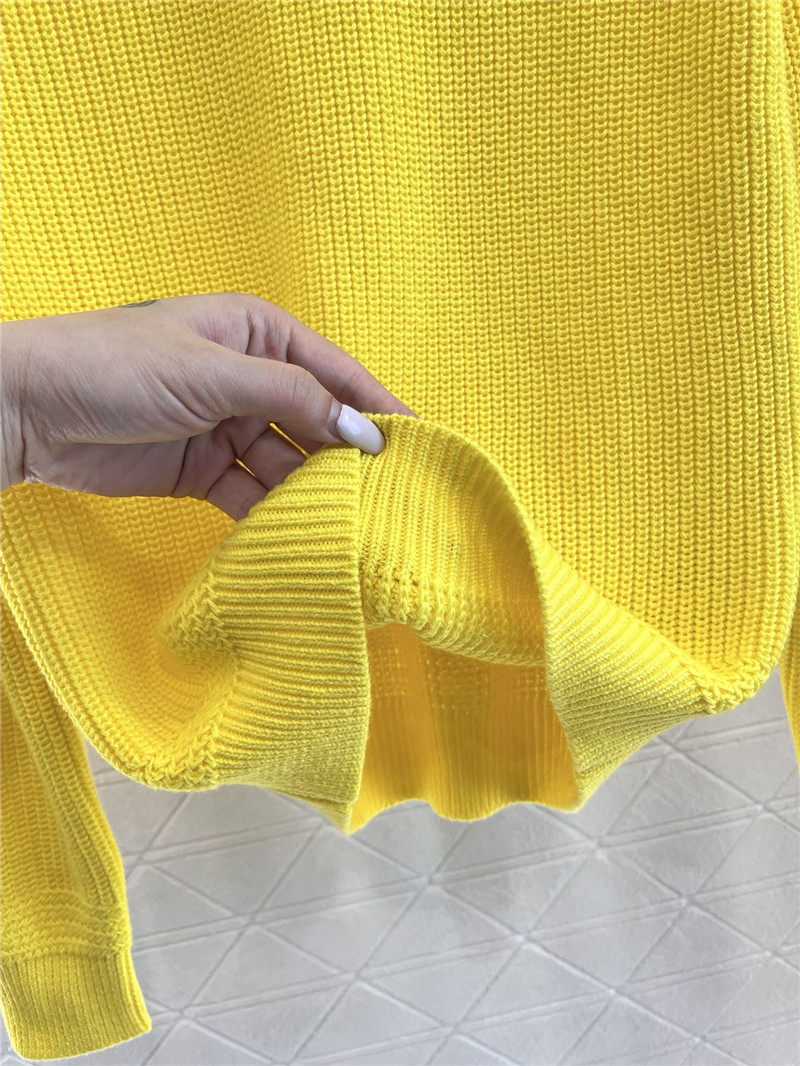 Gvc*1 intarsia cotton sweater yellow