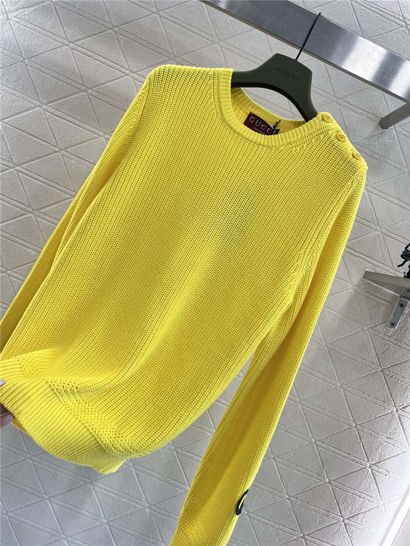 Gvc*1 intarsia cotton sweater yellow