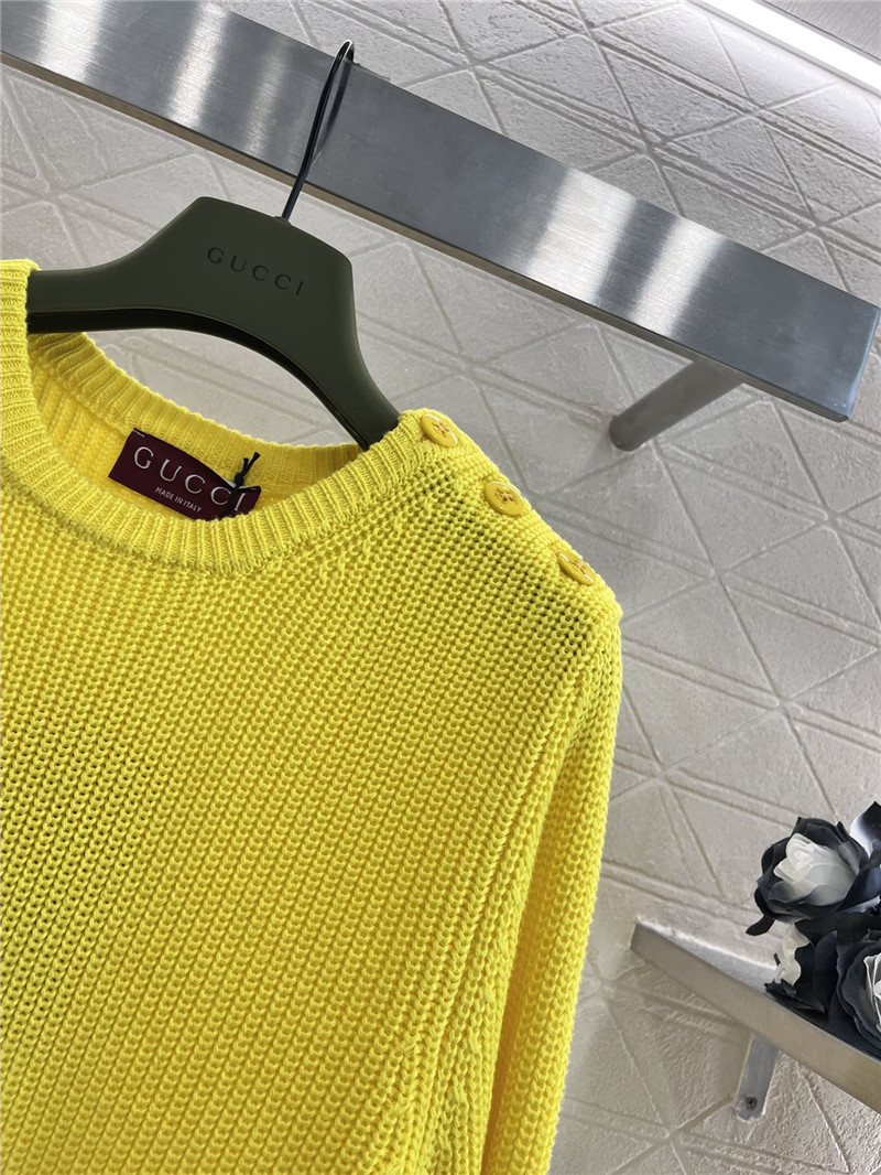 Gvc*1 intarsia cotton sweater yellow