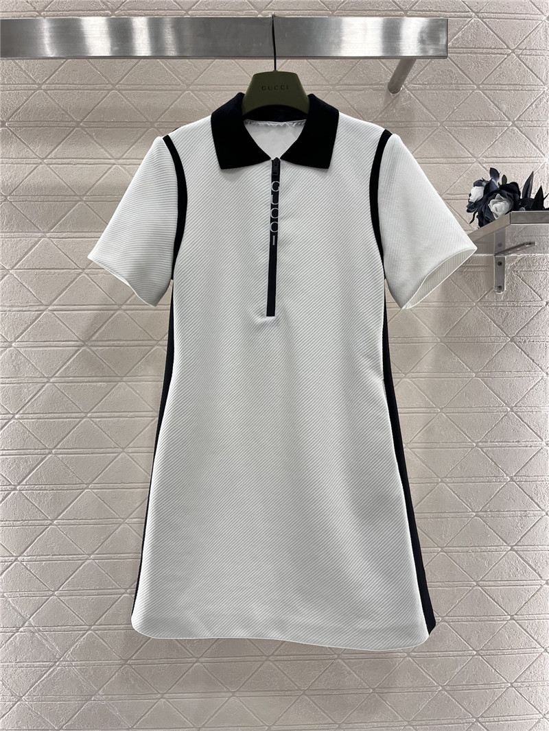 Gvc*1 lapel knitted polo dress