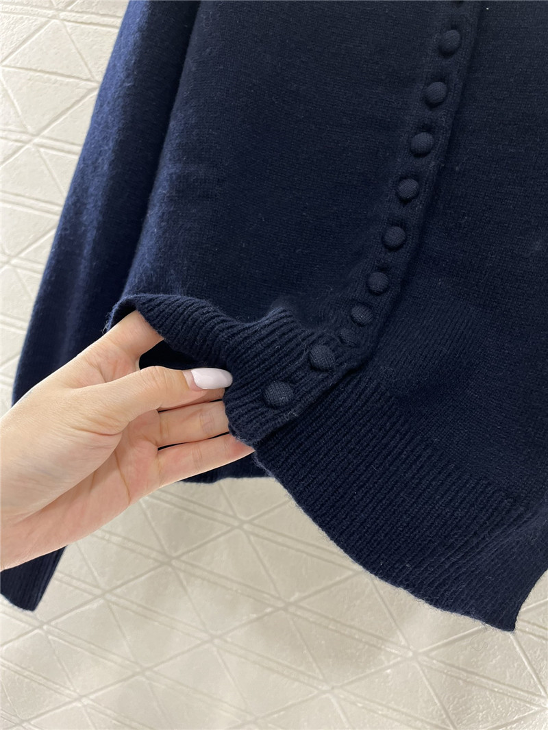 Pra*a crewneck button cardigan in navy