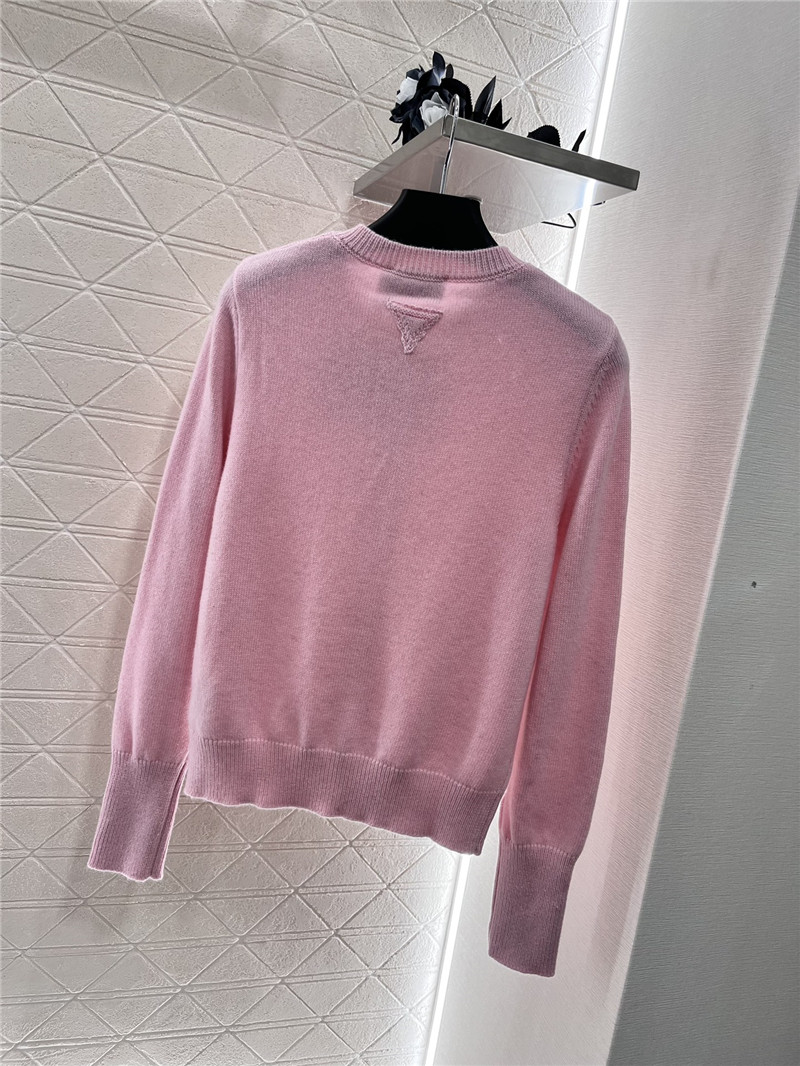 Pra*a crewneck button cardigan in pink
