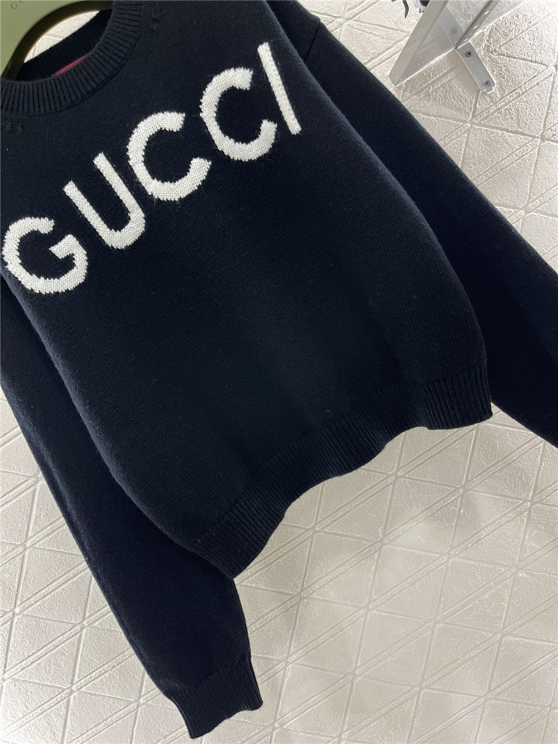 Gvc*1 logo intarsia wool jumper