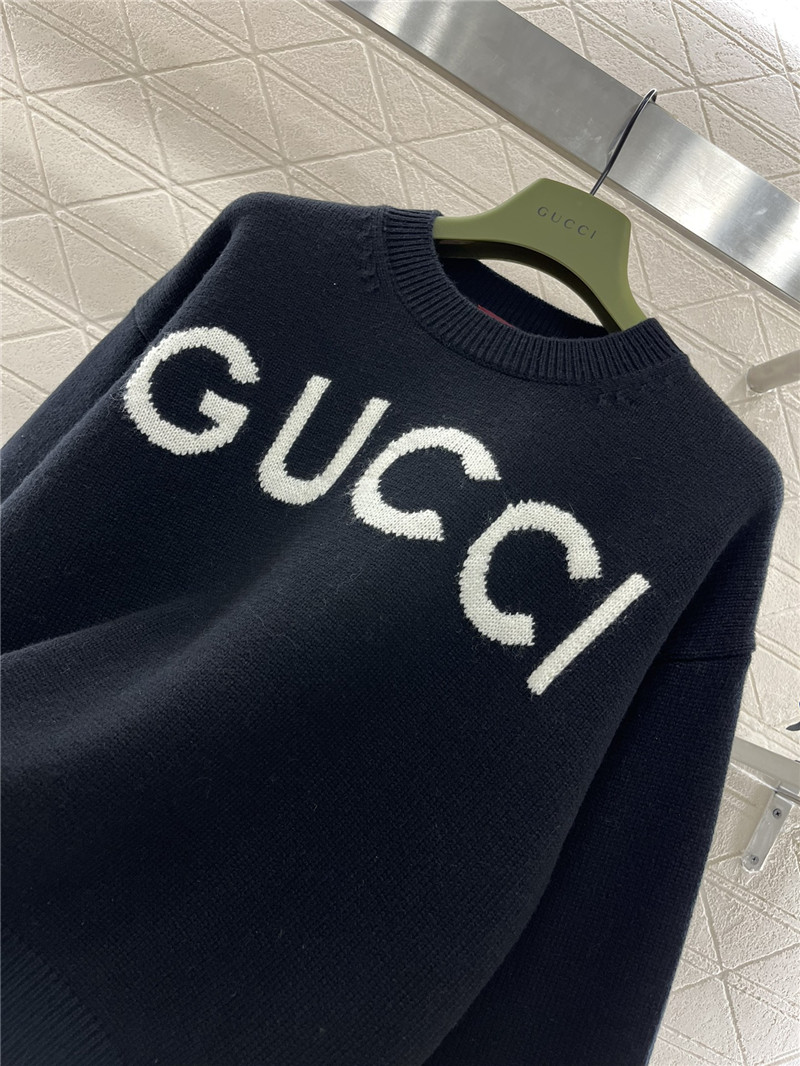 Gvc*1 logo intarsia wool jumper