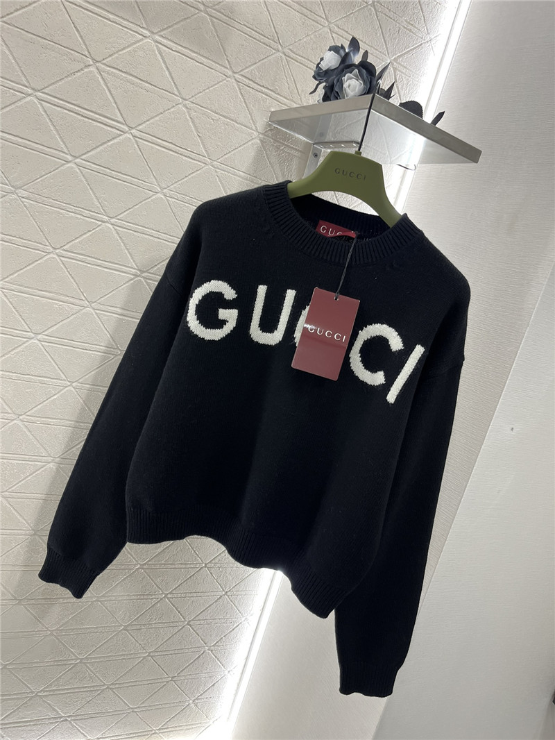Gvc*1 logo intarsia wool jumper