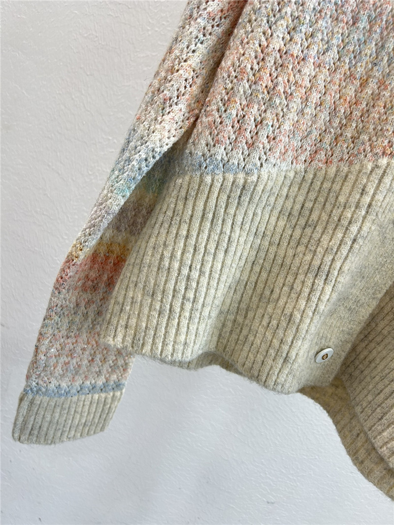 D10r multicolor striped v-neck rib cardigan