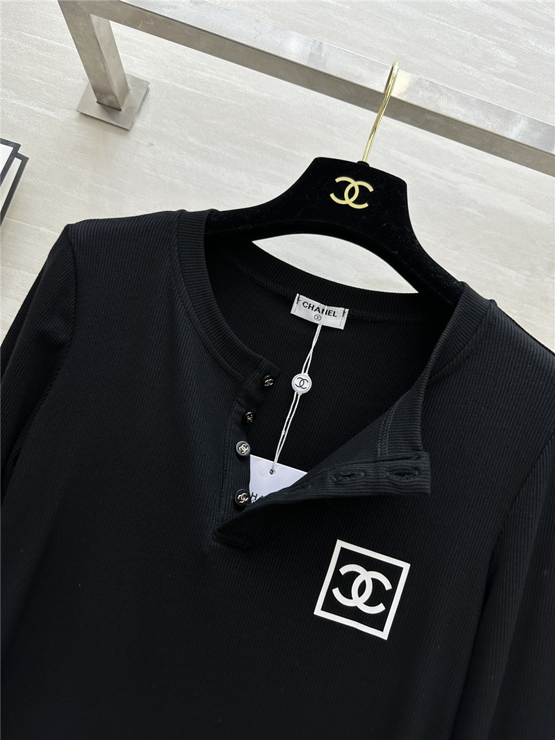 Ch**el logo embossed long sleeve top