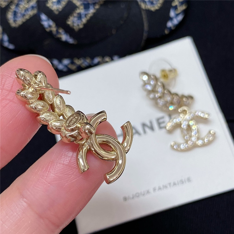 Ch**el wheat ear double c earrings