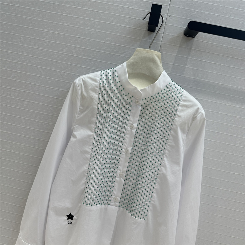 D10r beaded embroidered cotton shirt