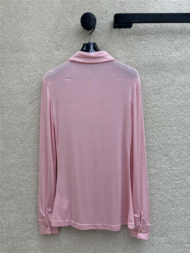 b0tt*ga Ven*ta tencel long-sleeve polo shirt in pink