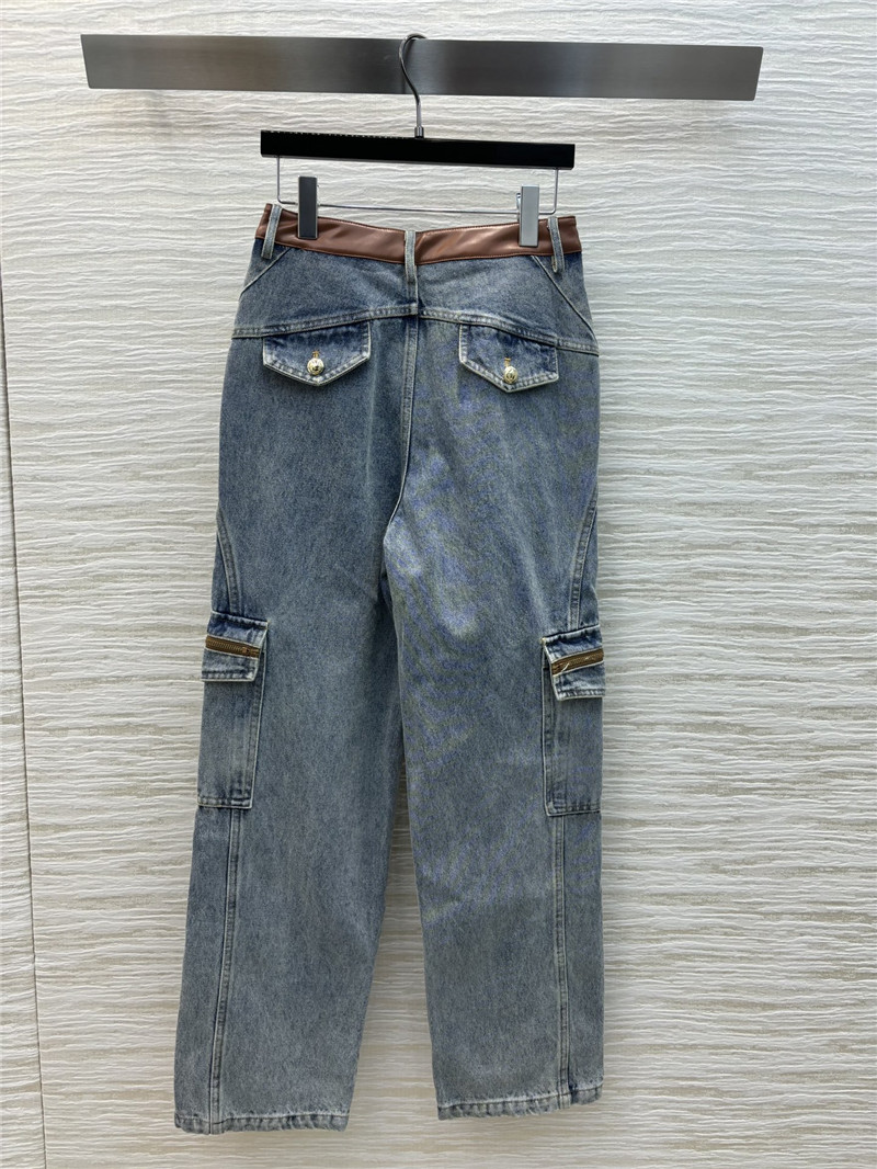 M1um1u high waist denim trousers