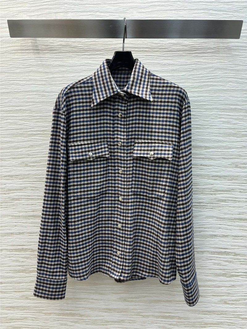 M1um1u houndstooth double pocket shirt