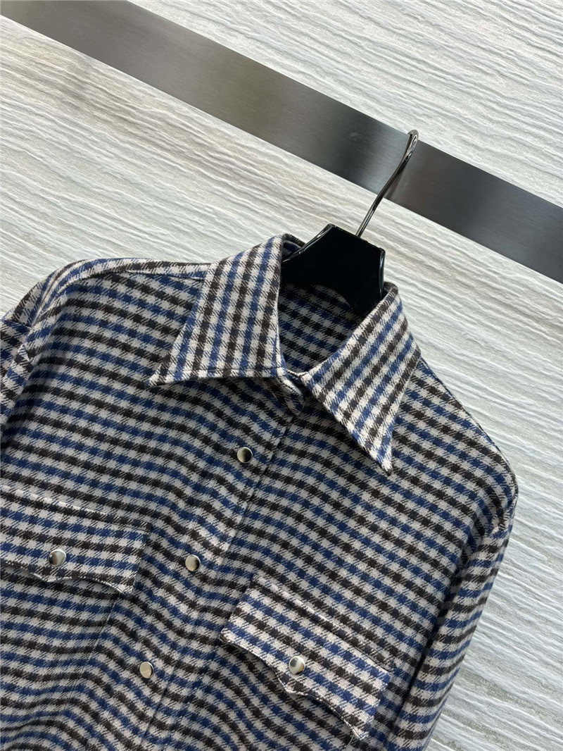 M1um1u houndstooth double pocket shirt
