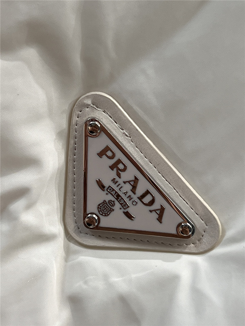 Pra*a hooded triangle logo padded jacket