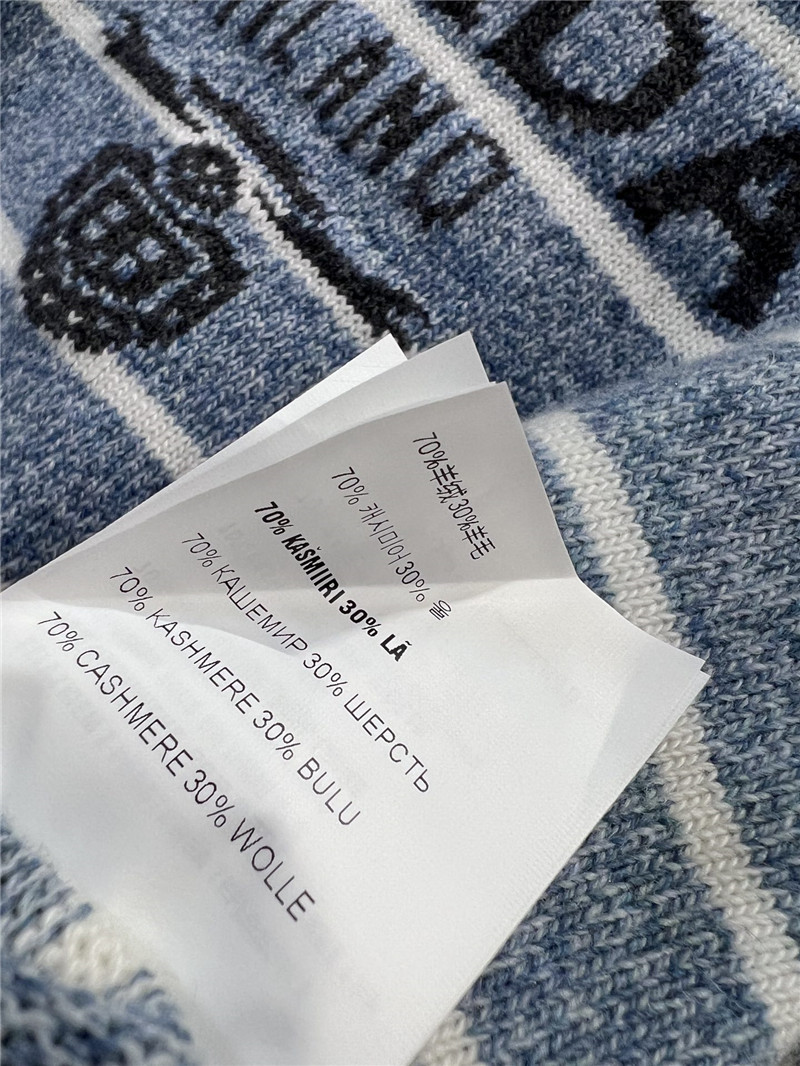 Pra*a striped rib knit sweater blue/white