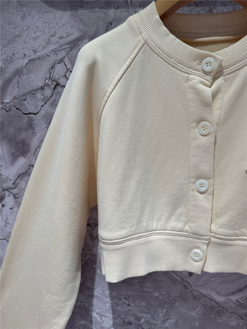 Pra*a cropped sweatshirt cardigan yellow