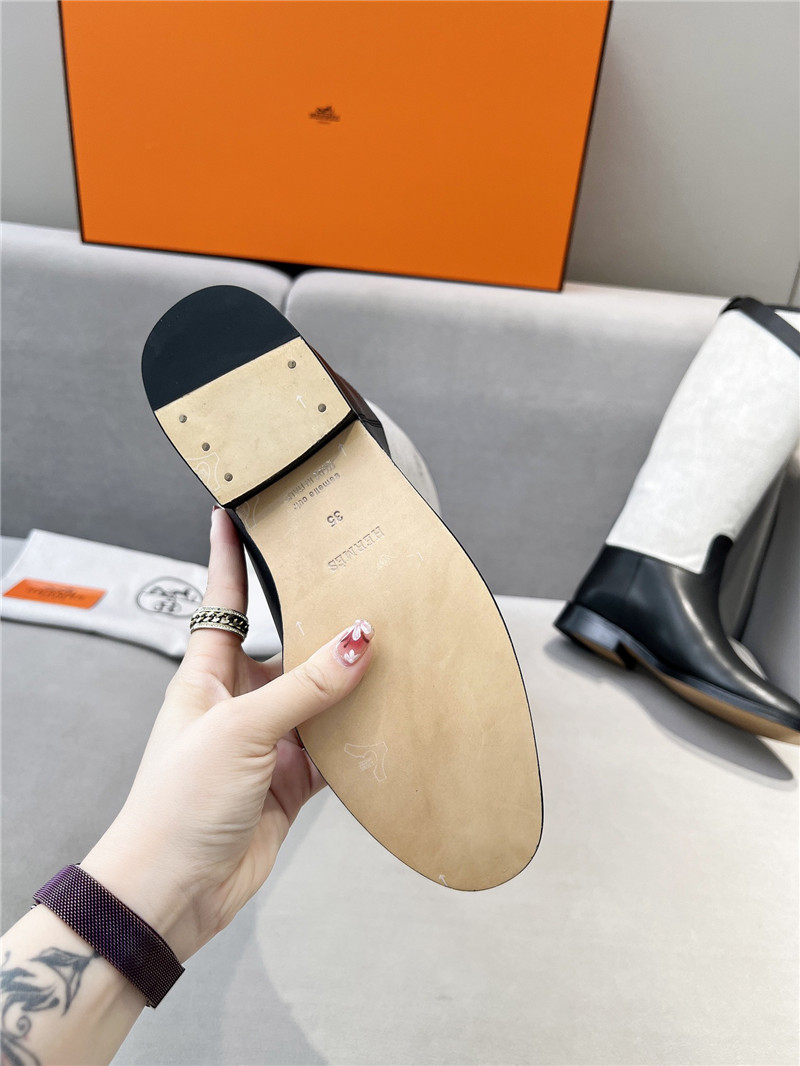 H**me5 grey canvas jumping knee high boots